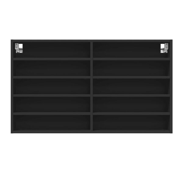 vidaXL Vitrina crna 100x15x58 cm konstruirano drvo