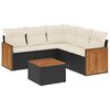 vidaXL 6-dijelni set vrtnih sofa s jastucima crni od poliratana