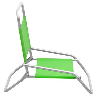 vidaXL Sklopive stolice za plažu od tkanine 2 kom zelene