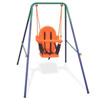 vidaXL Set s ljuljačkom za dijete sa zaštitnim pojasom narančasti