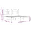 vidaXL Metalni okvir za krevet s uzglavljem crni 183x213 cm