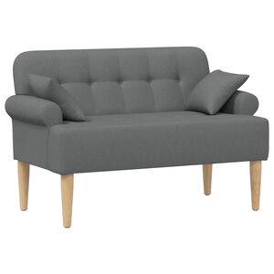 vidaXL Ljubavni kauč s gumbima Tamnosiva 120 x 65 x 79 cm Tkanina