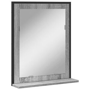 vidaXL Kupaonsko ogledalo s policom boja hrasta 50 x 12 x 60 cm drveno