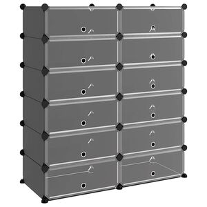 vidaXL Stalak za cipele crni 94,5 x 36,5 x 106 cm PP