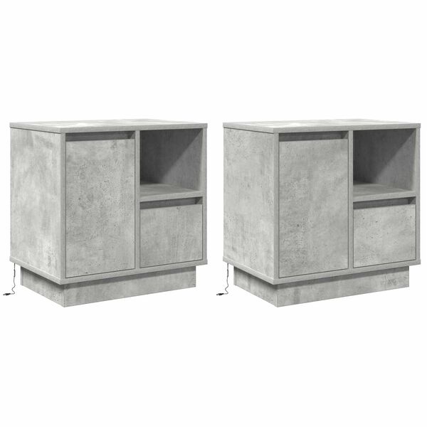 vidaXL Noćni ormar s ladicama 2 pcs Betonski sivi 50 x 34,5 x 50 cm.
