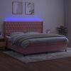 vidaXL Krevet box spring s madracem LED ružičasti 200x200cm bar&scaron;unasti