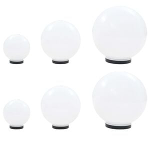 vidaXL 6-dijelni set LED kuglastih svjetiljki 20/30/40 cm PMMA