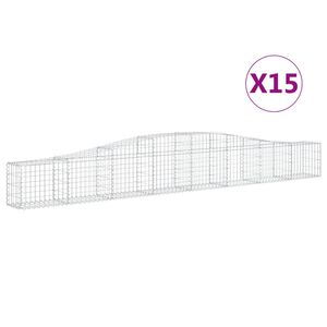 vidaXL Lučne gabionske ko&scaron;are 15kom 400x30x40/60 cm pocinčano željezo