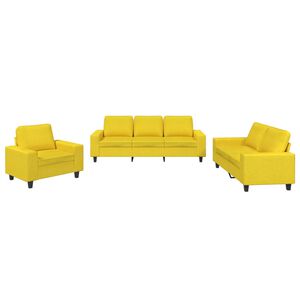 vidaXL 3-dijelni set sofa svjetložuti od tkanine