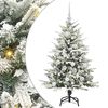 vidaXL Umjetno prethodno osvijetljeno božićno drvce s kuglicama Zelena