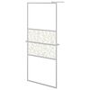 vidaXL Pregrada za tu&scaron; s policom krom 100x195 cm staklo ESG i aluminij
