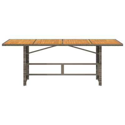 vidaXL Vrtni stol s pločom od drva bagrema sivi 190x80x74 cm poliratan