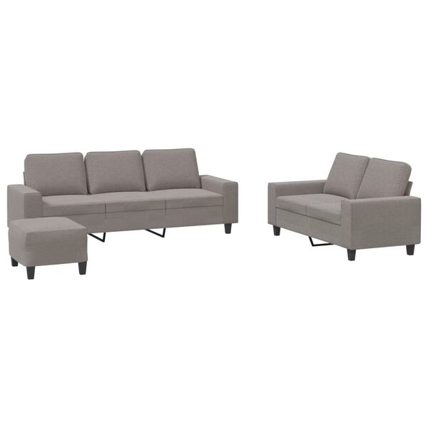 vidaXL 3-dijelni set sofa smeđesivi od tkanine