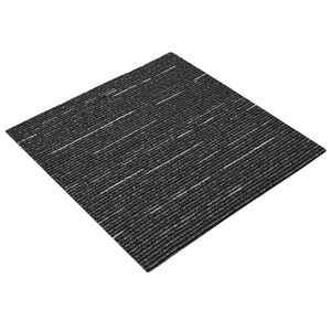 vidaXL Tepih pločica Prugasta Crna 50 x 50 cm 36 kom. PP i bitumen