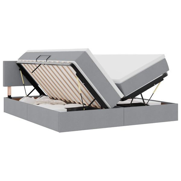 vidaXL Krevet s od storage Svijetlo siva 180 x 200 cm Lažna koža