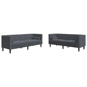 vidaXL Kauč za dnevni boravak 2 pcs Tamno siva 194 x 74,5 x 70,5 cm