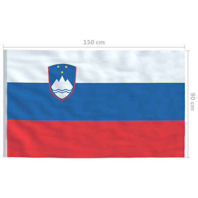 vidaXL Slovenska zastava s aluminijskim stupom 6,2 m