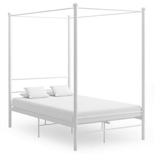 vidaXL Okvir za krevet s nadstre&scaron;nicom bijeli metalni 120 x 200 cm