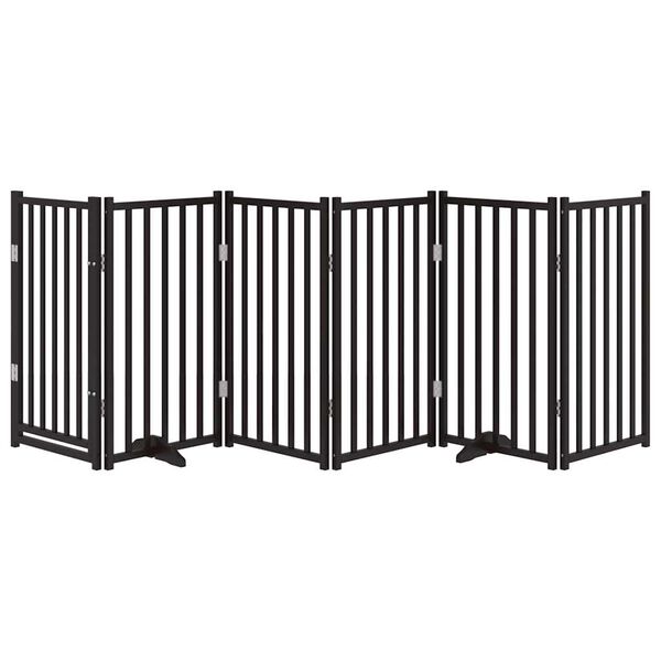 vidaXL Vrata za pse s vratima sklopiva 6 panela crna 300 cm