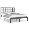 vidaXL Okvir za krevet od masivnog drva sivi 140 x 190 cm