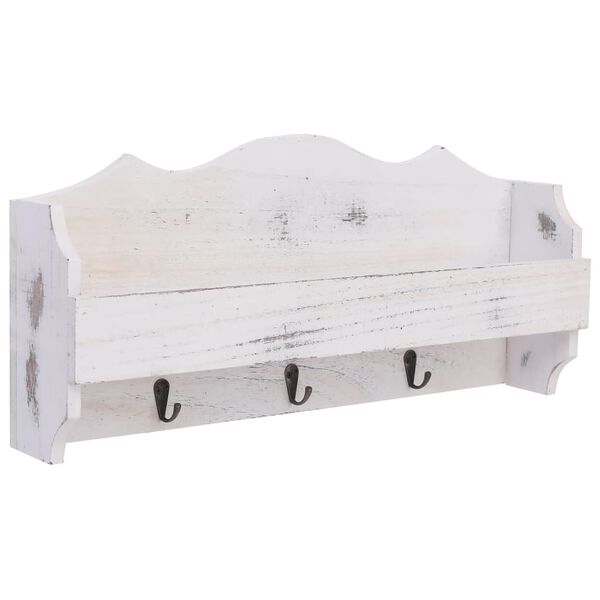 284231 vidaXL Wall Mounted Coat Rack White 50x10x23 cm Wood
