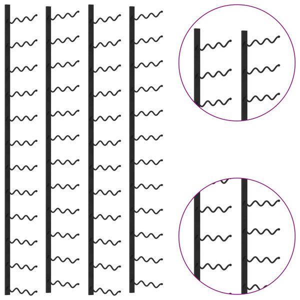 vidaXL Zidni stalci za vino za 72 boce 2 kom crni željezni