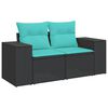 vidaXL 9-dijelni set vrtnih sofa s jastucima crni od poliratana