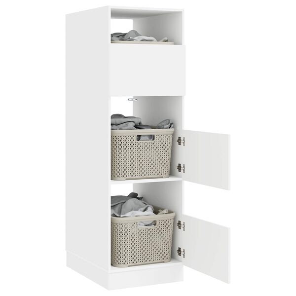 vidaXL Ormar za pranje rublja s pohranom Bijelo Konstruirano drvo