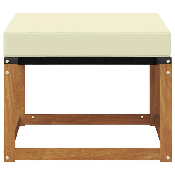 vidaXL Vanjski otoman Masivno bagremovo drvo, Tekstilen Prirodna