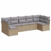 vidaXL 7-dijelni set vrtnih sofa od poliratana s jastucima bež