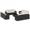 vidaXL 13-dijelni set vrtnih sofa s jastucima poliratan crni