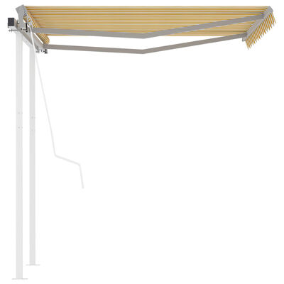 vidaXL Automatska tenda na uvlačenje 3,5 x 2,5 m žuto-bijela