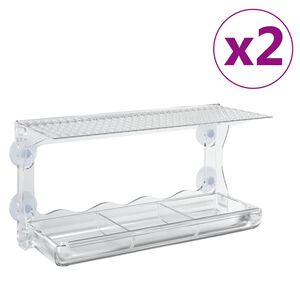 vidaXL Prozorske hranilice za ptice 2 kom akrilne 30 x 12 x 15 cm