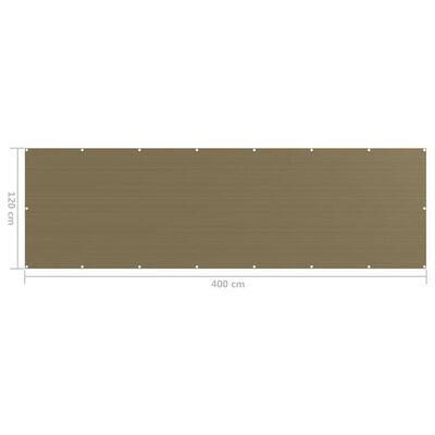 vidaXL Balkonski zastor smeđe-sivi 120 x 400 cm HDPE
