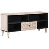 vidaXL TV ormar s ladicama Bijelo 100 x 33,5 x 46 cm Čvrsto drvo manga