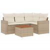vidaXL 5-dijelni vrtni set sofa s jastucima bež od poliratana