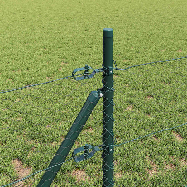 vidaXL Stup za ogradu Siva 100 x 0,4 m (mreža 25 mm) Čelik i PVC