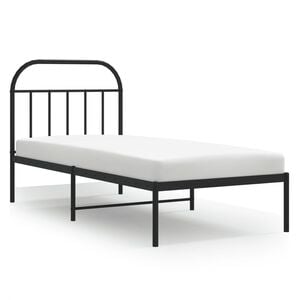 vidaXL Metalni okvir za krevet s uzglavljem crni 90x190 cm
