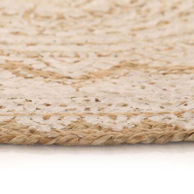 vidaXL Ukrasni pleteni tepih od jute s uzorkom 90 cm okrugli