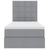 vidaXL Krevet s prostorom za pohranu s LED-om Svijetlo siva Poliester