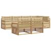 vidaXL Set vanjskih sofa s jastukom 7 pcs Bijela i bež Poliester
