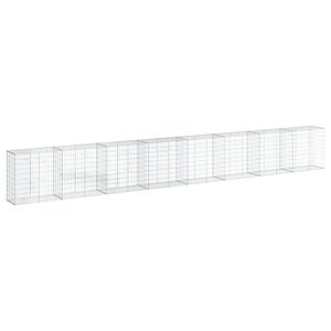 vidaXL Gabionska ko&scaron;ara s poklopcem 800x50x100 cm pocinčano željezo