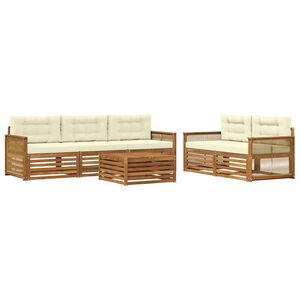 vidaXL Set vanjskih sofa 6 kom. Prirodna i krem
