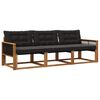 vidaXL Set vanjskih sofa 3 kom. Prirodna i crna