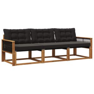 vidaXL Set vanjskih sofa 3 kom. Prirodna i crna