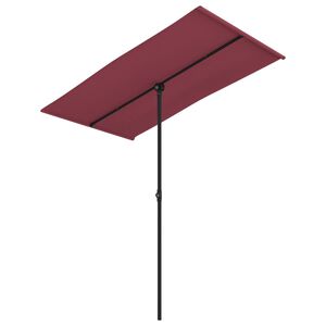 vidaXL Vrtni suncobran s aluminijskim stupom 180 x 110 cm bordo
