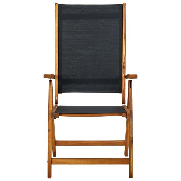 vidaXL Sklopive vrtne stolice 4 kom masivno bagremovo drvo i tekstilen