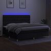 vidaXL Krevet box spring s madracem LED crni 200x200 cm od tkanine