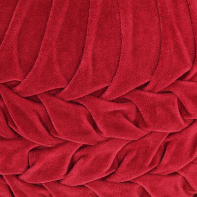 vidaXL Tabure od pamučnog baršuna nabrani dizajn 40 x 30 cm crveni