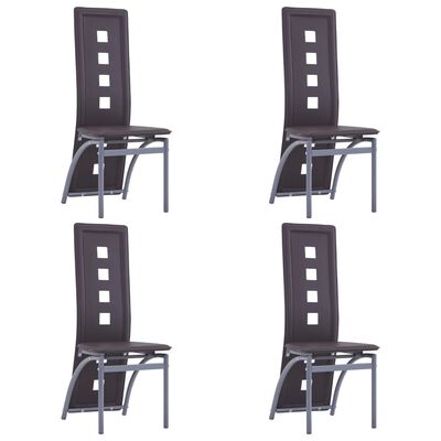 vidaXL Blagovaonske stolice od umjetne kože 4 kom smeđe